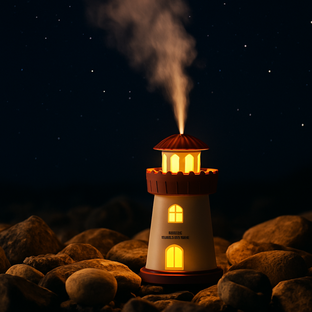 Lighthouse Mini Humidifier – Ultrasonic USB Air Purifier & Night Light