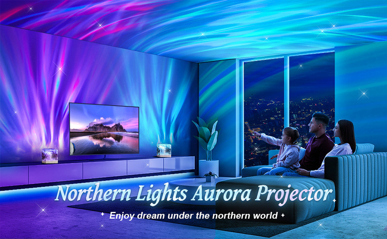 Northern Lights Water Ripple Projection Lamp Ambience Light Gift Bedroom Bedside Lamp Living Room Atmosphere
