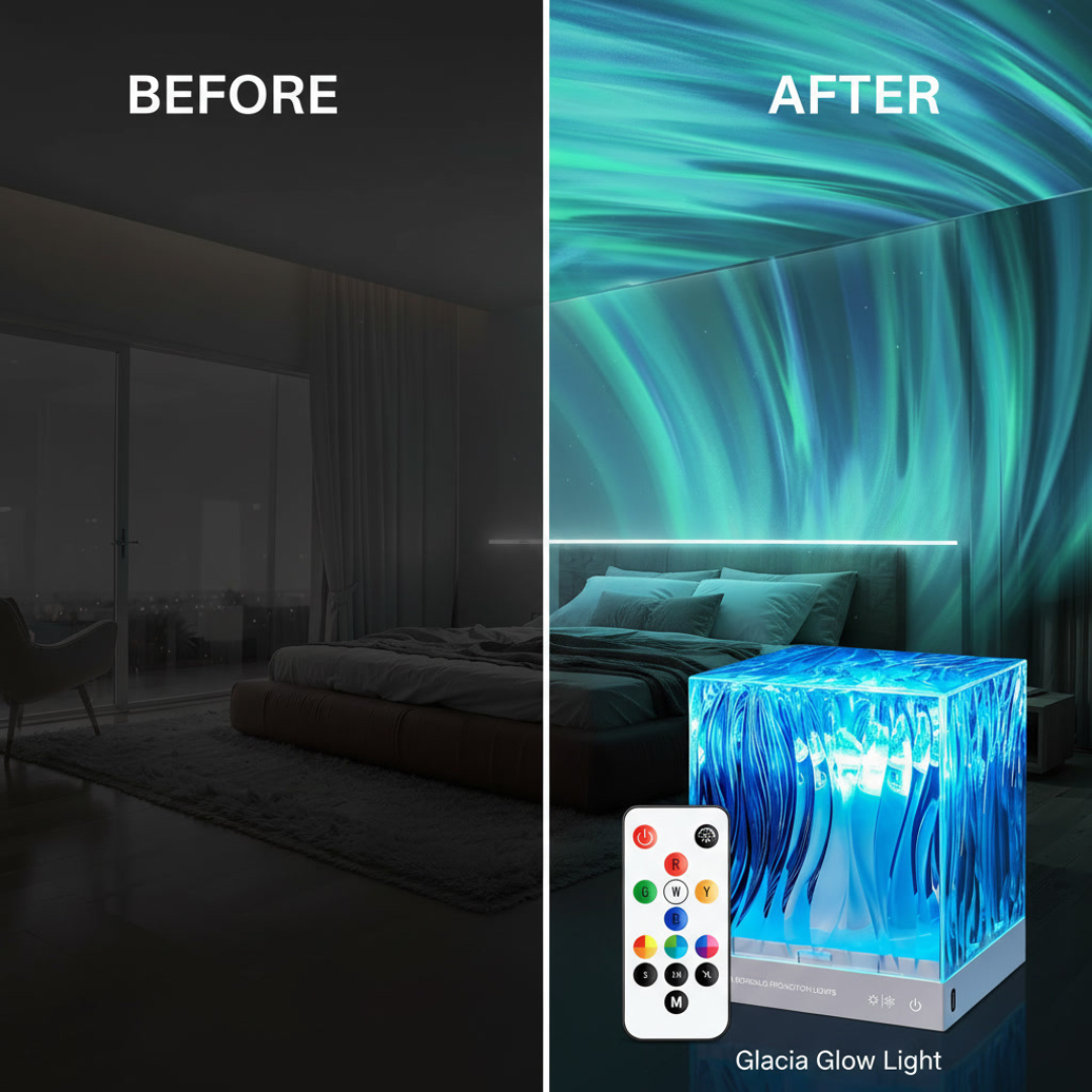 Glacia Glow Light.Northern Lights Projection Lamp Ambience Atmosphere.