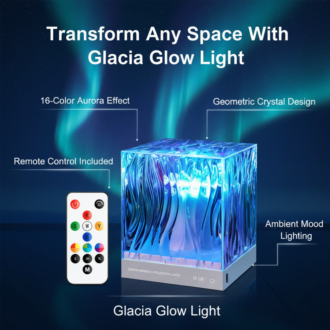 Glacia Glow Light.Northern Lights Projection Lamp Ambience Atmosphere.