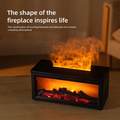 Desktop Fireplace with Atmosphere Light - Portable Simulation Fireplace Heater for Bedroom, Home, Office Decorations - Creative