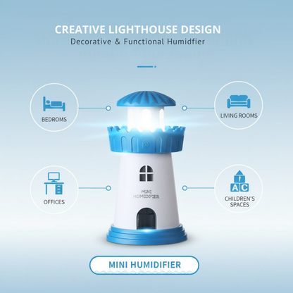 Lighthouse Mini Humidifier – Ultrasonic USB Air Purifier & Night Light